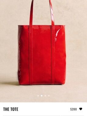 Sezane The Tote Patent Red